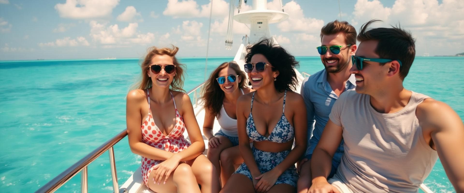 Young people enjoying life at sea
