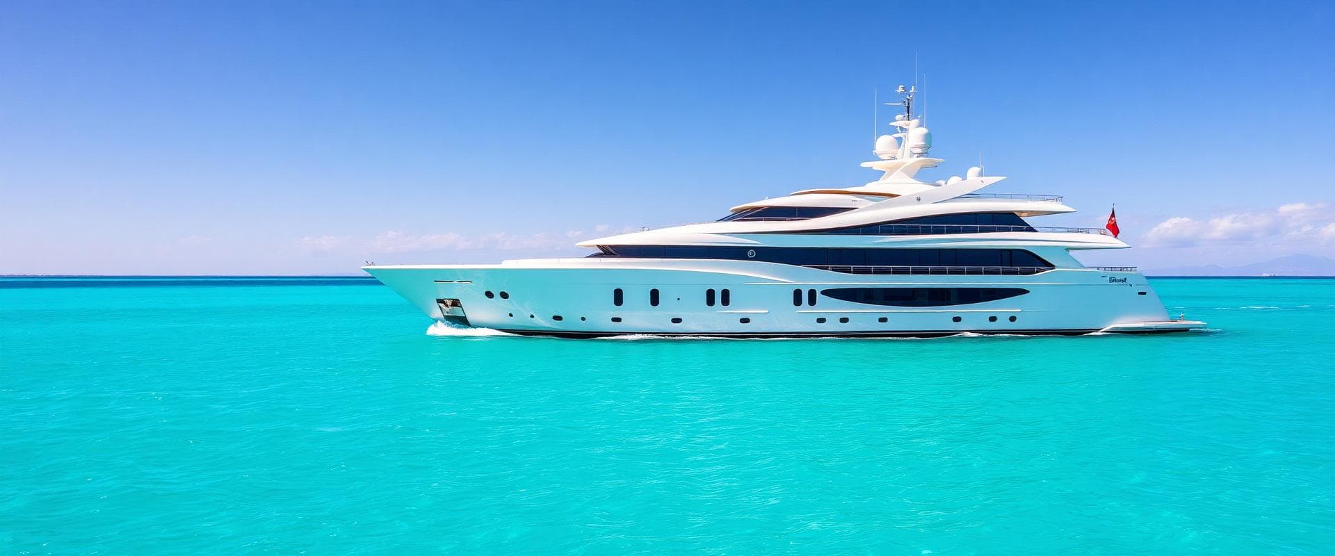 Luxury yacht at sea